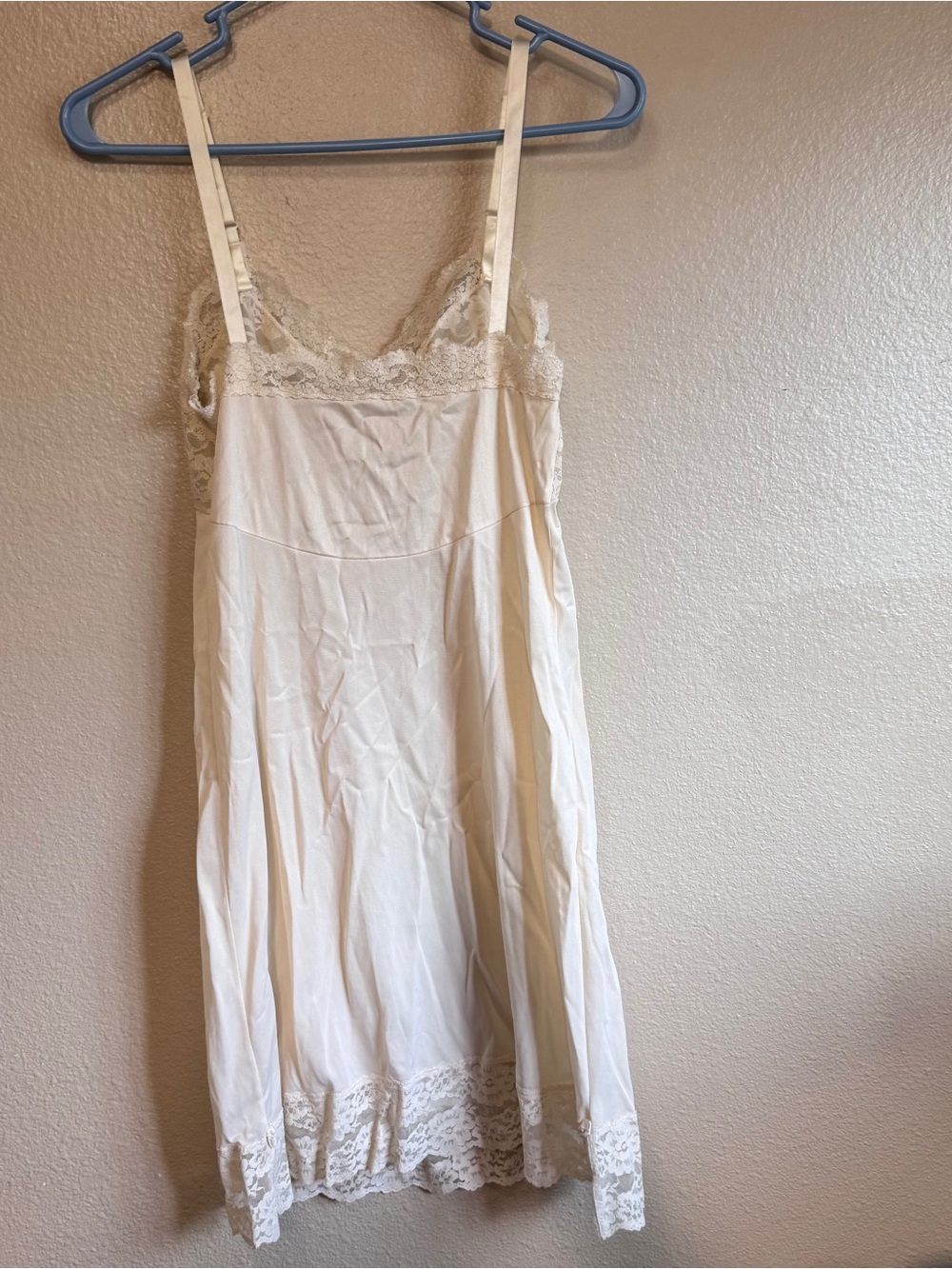 Vintage Cream Lace-Trim Slip Dress - Picture 5 of 5